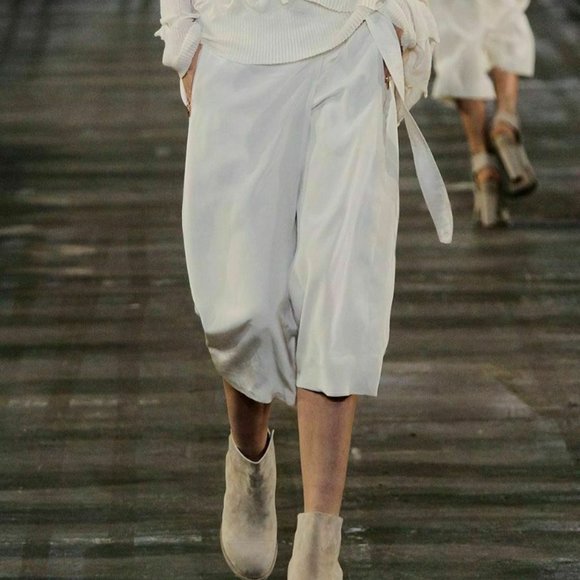 ALEXANDER WANG Eggshell Wrap Front Cropped Pants - Picture 1 of 5